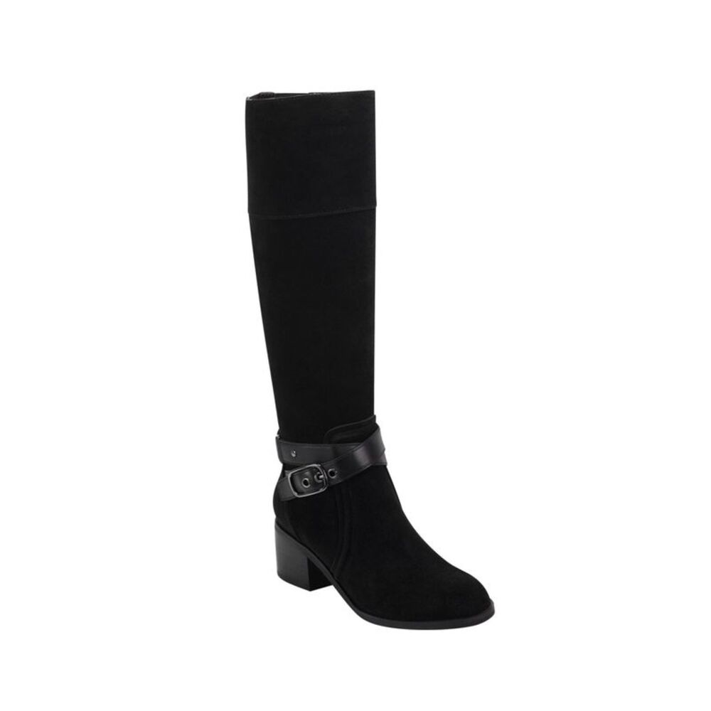 NWT EVOLVE Womens Black Titus Round Toe Block Heel Zip-Up Leather Riding Boot 8